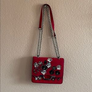 sequin velvet chain purse